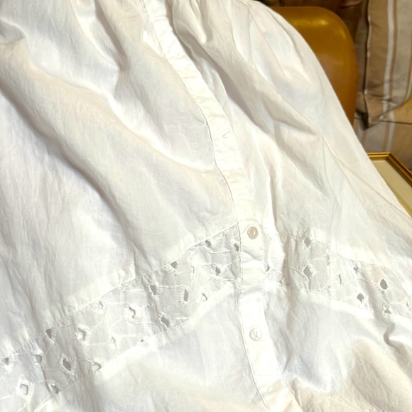 Maxi Dress 100% cotton eyelet ruffle off the shoulder - Picture 15 of 16